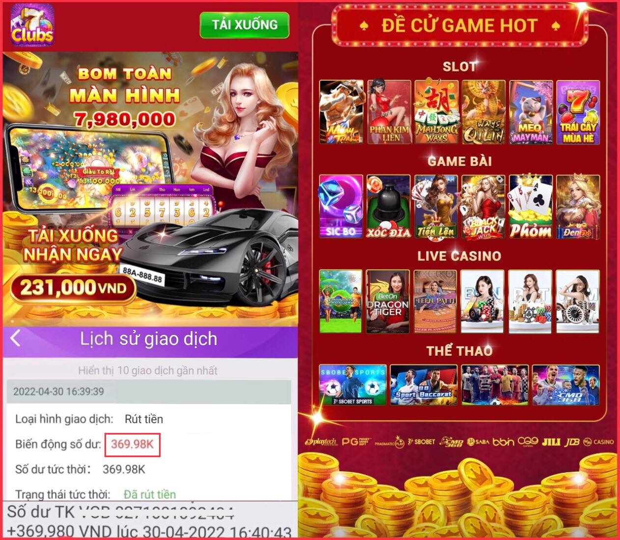 7CLUBS - TẶNG CODE 231K-TRANG TẢI GAME CHÍNH THỨC-7CLUBS